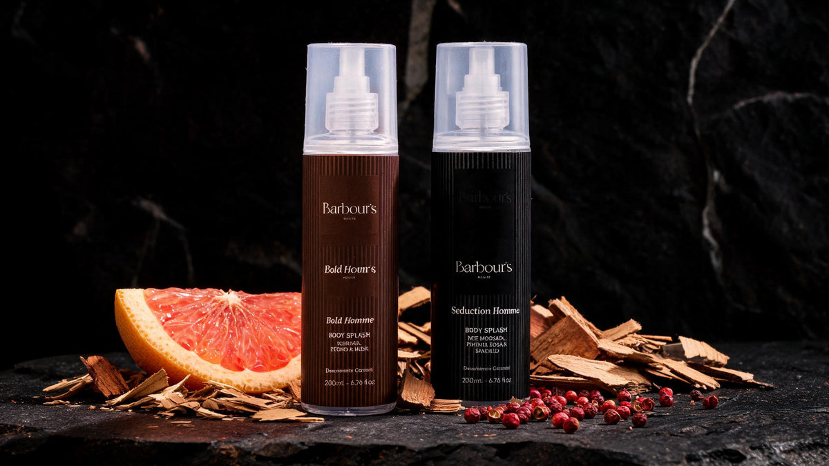 Body splashes Ligne Homme da Barbour's em pedra escura com cedro e toranja