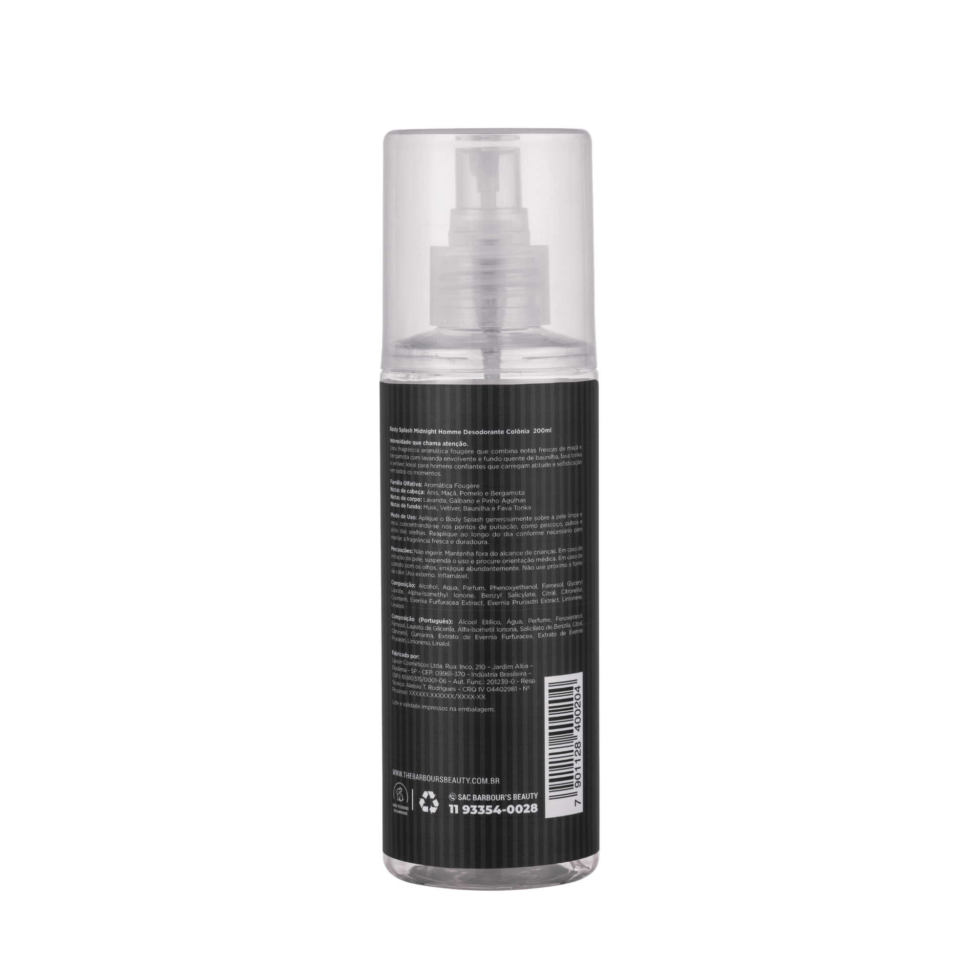Body Splash Midnight Homme Desodorante Colônia 200ml