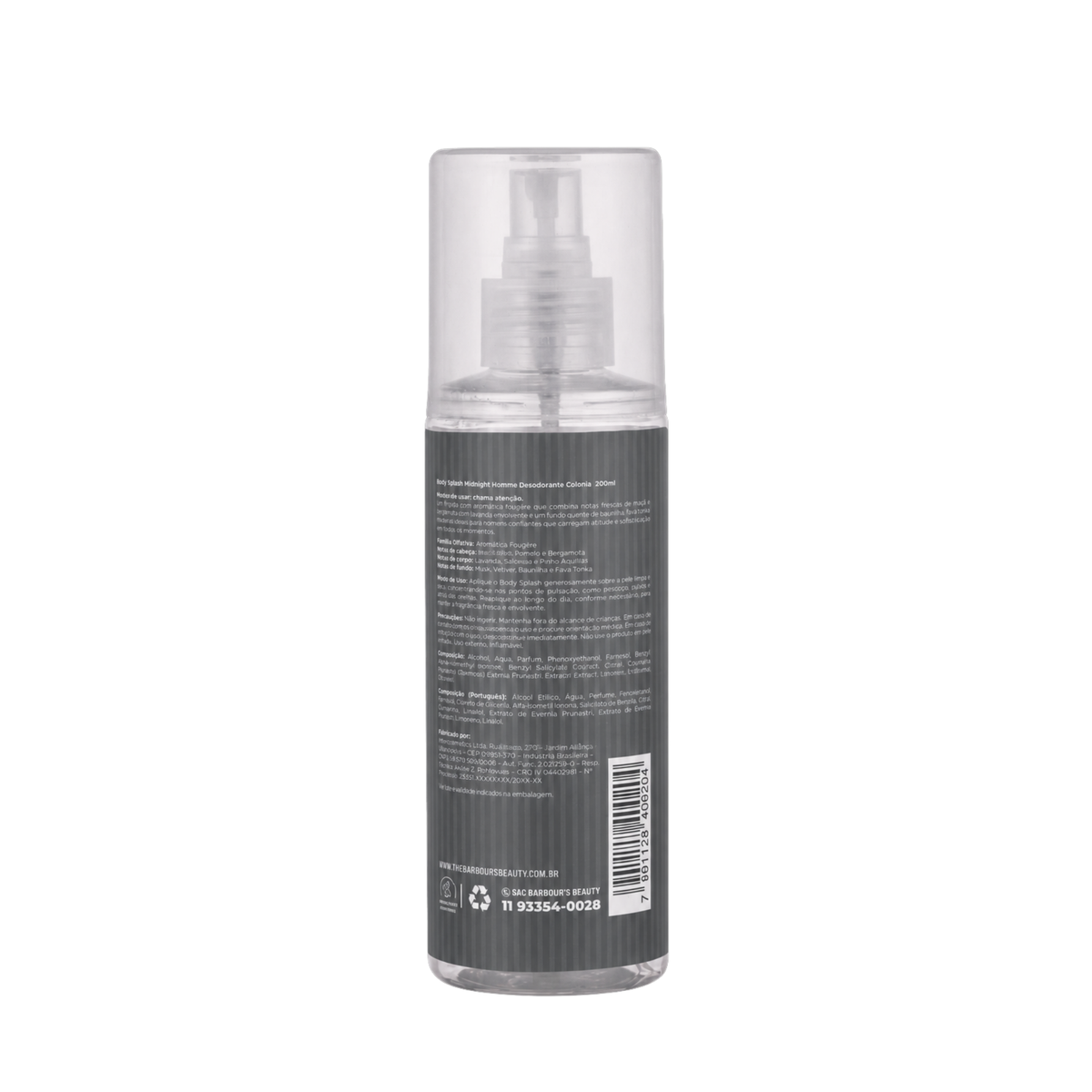 Body Splash Midnight Homme Desodorante Colônia 200ml