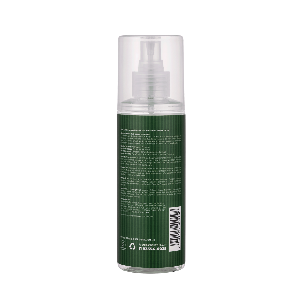 Body Splash Urban Homme Desodorante Colônia 200ml