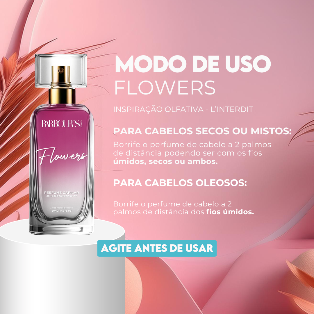 Perfume para cabelo / finalizador termoativo Flowers