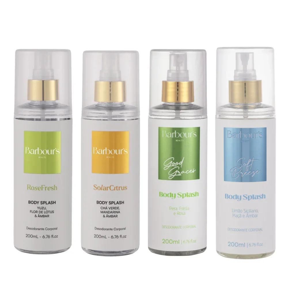 Kit 4 Body Splash - Rose Fresh, Solar Citrus, Good Graces e Soft Breeze