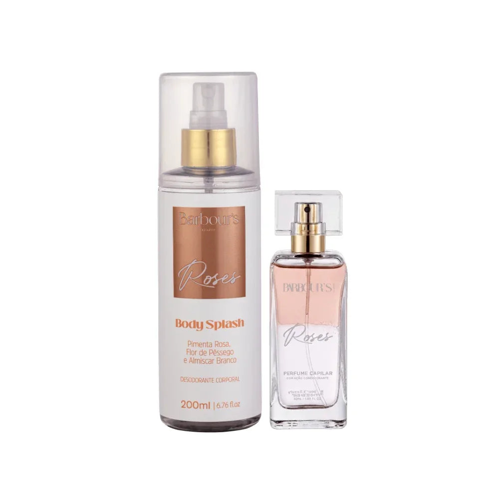 Kit Perfume de Cabelo e Body Splash - Roses