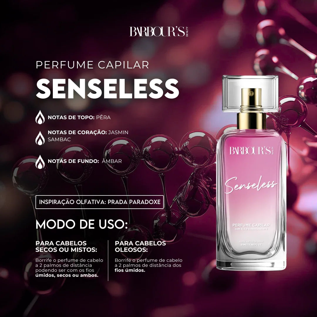 Perfume para cabelo / finalizador termoativo Senseless