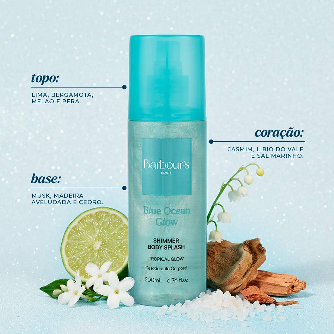 Shimmer Body Splash Blue Ocean Glow Desodorante Colônia 200ml