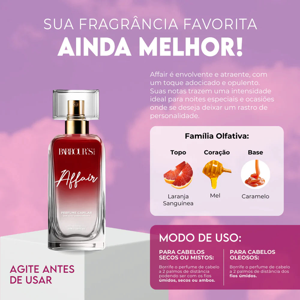 Perfume para cabelo / finalizador termoativo Affair