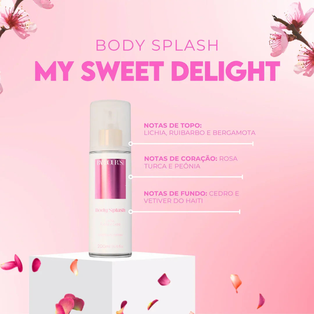 Kit Presenteável 2 Body Splash Desodorante Colônia 200ml - My Sweet Delight, Flowers