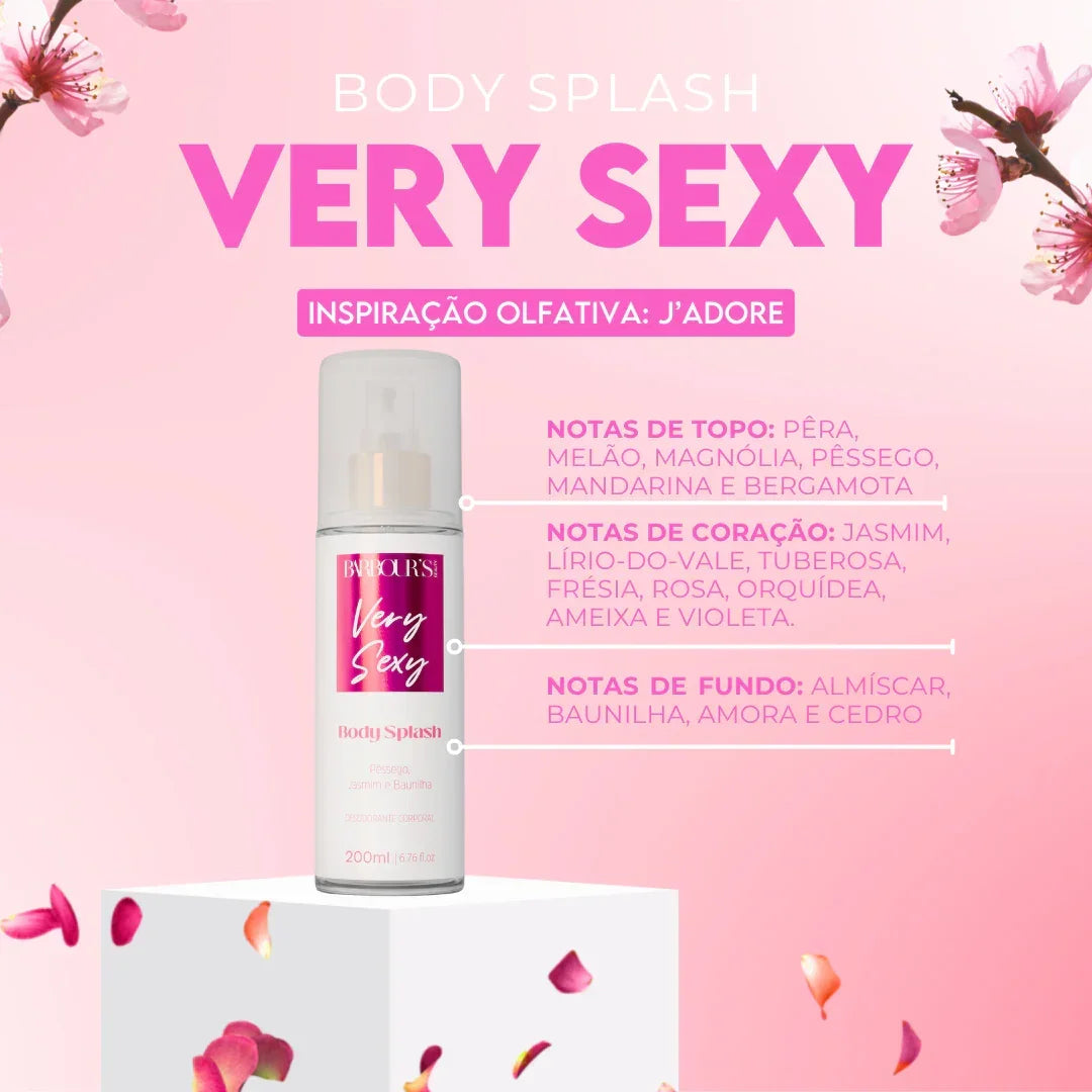 Kit Presenteável 2 Body Splash Desodorante Colônia 200ml - Alter Ego, Very Sexy