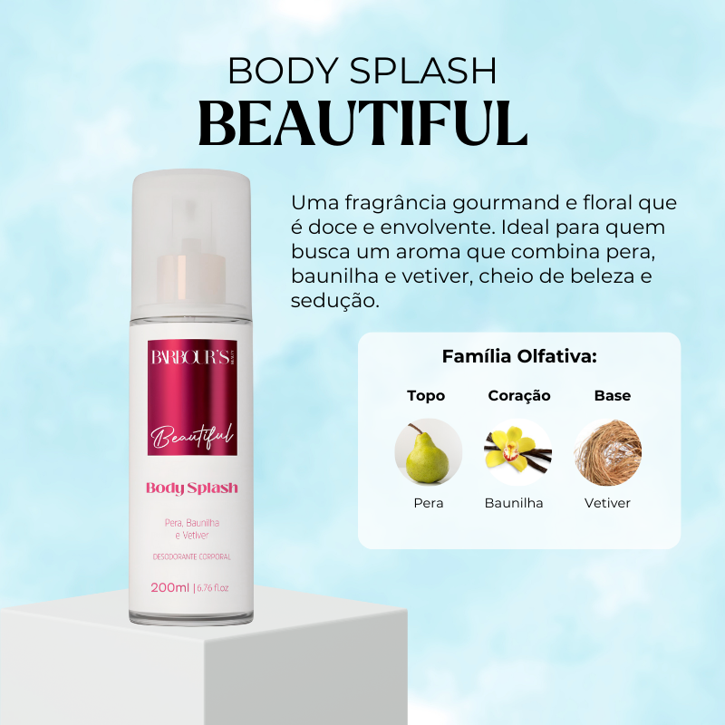 Body Splash Beautiful Desodorante Colônia 200ml