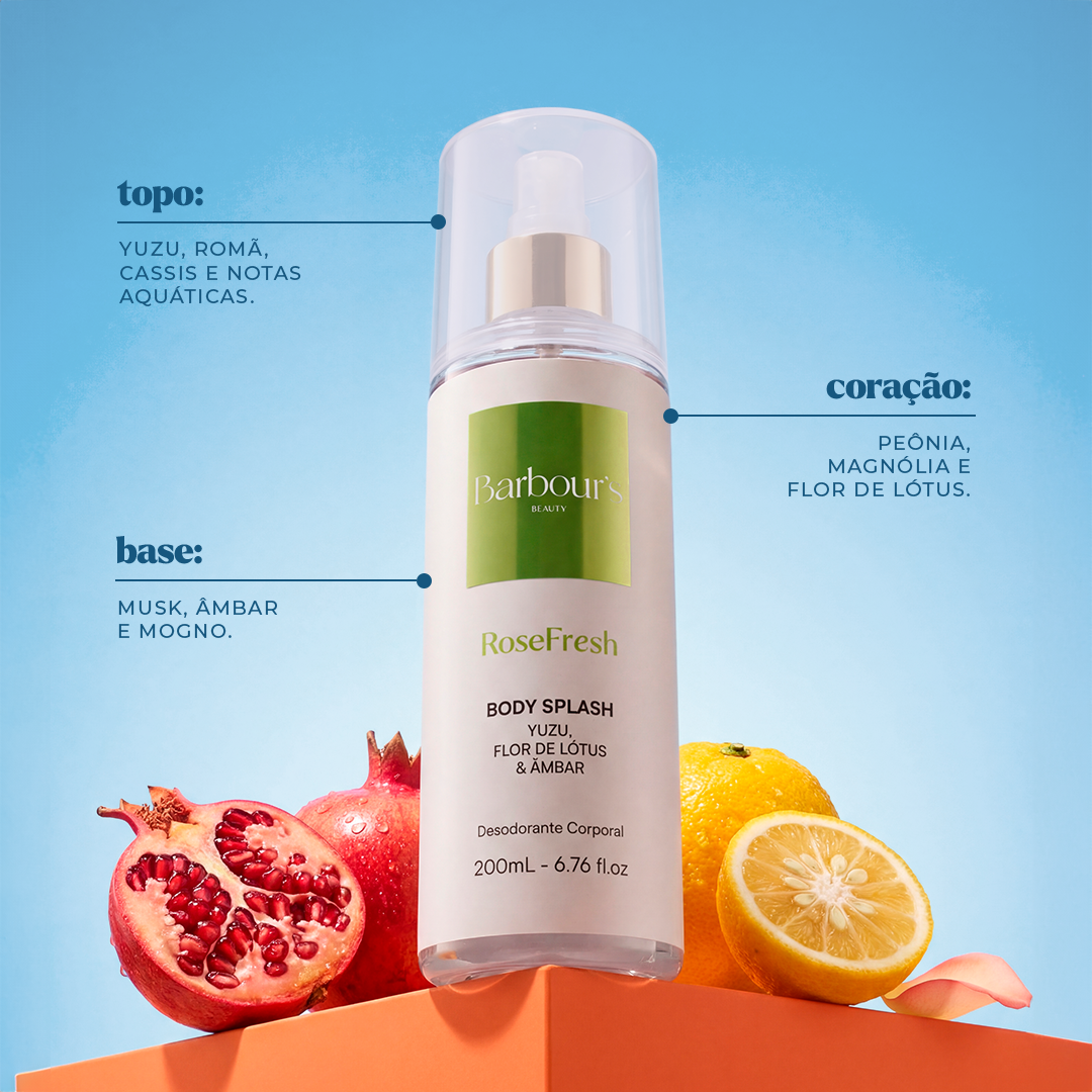 Body Splash Rose Fresh Desodorante Colônia 200ml