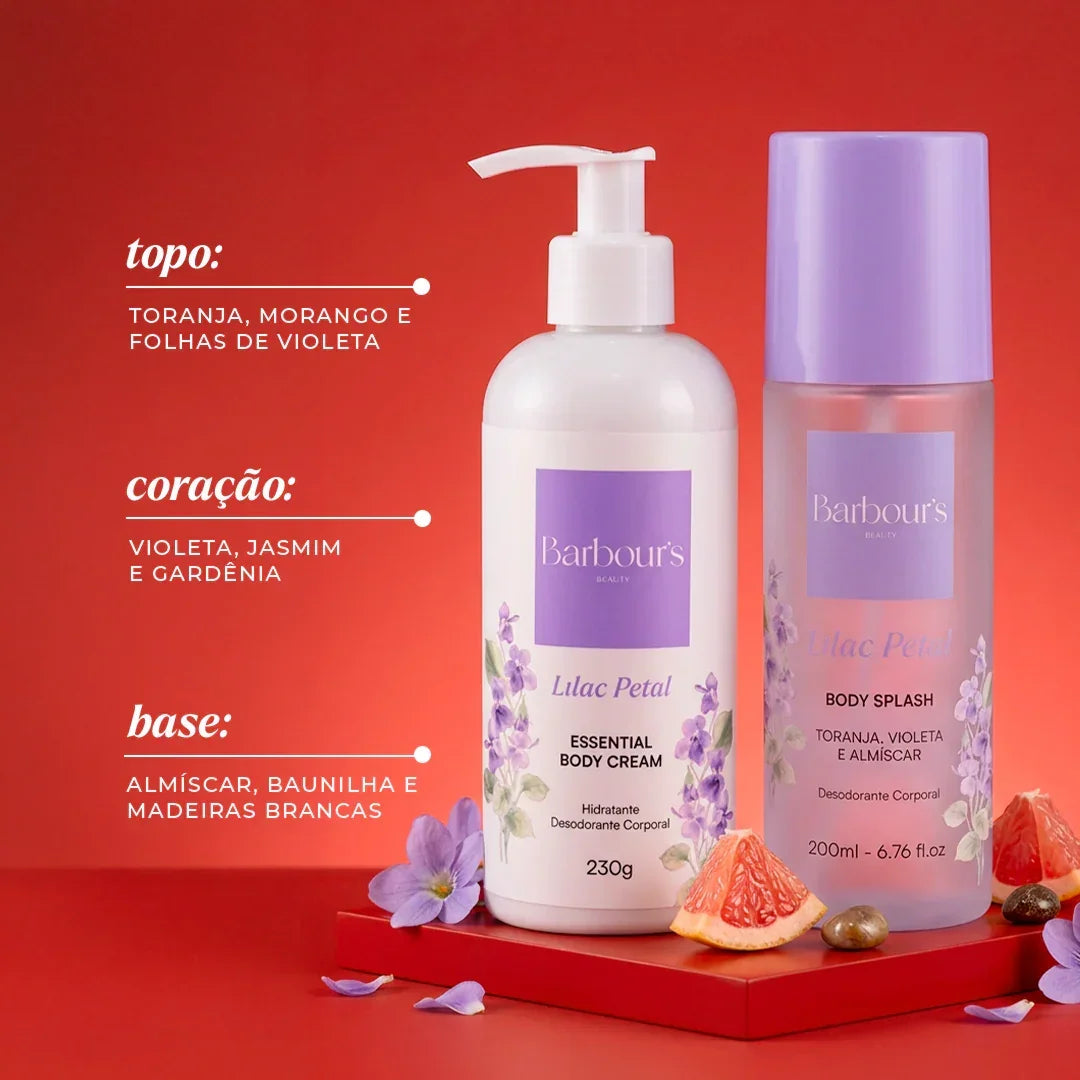 Kit Body Splash + Essential Body Cream Lilac Petal