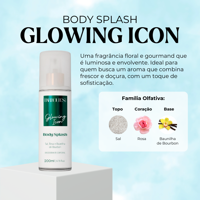 Body Splash Glowing Icon Desodorante Colônia 200ml