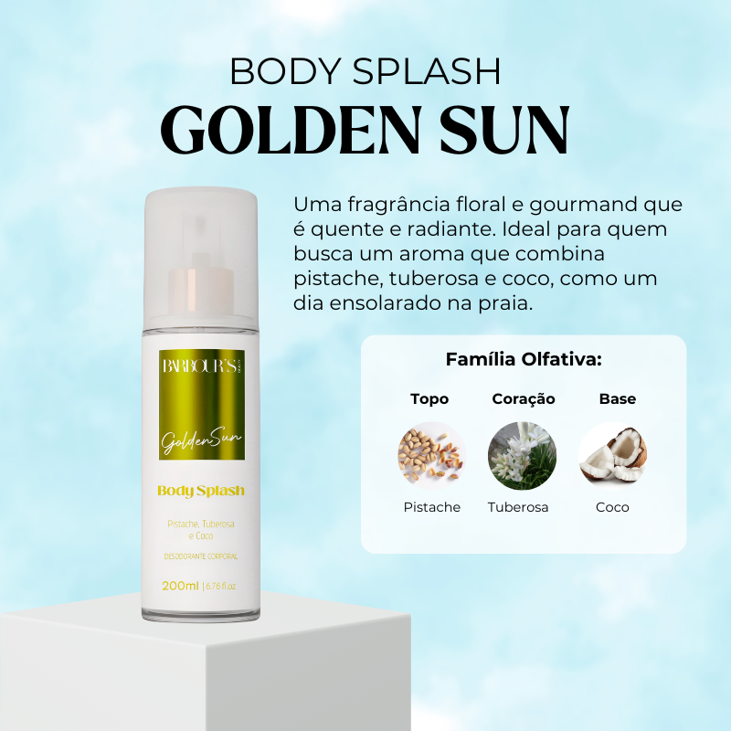 Body Splash Golden Sun Desodorante Colônia 200ml