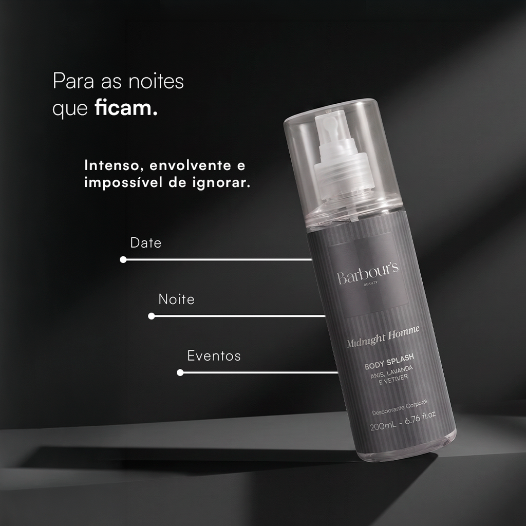 Kit 2 Body Splash Desodorante Colônia 200ml - Signature Homme e Midnight Homme