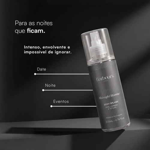 Body Splash Midnight Homme Desodorante Colônia 200ml