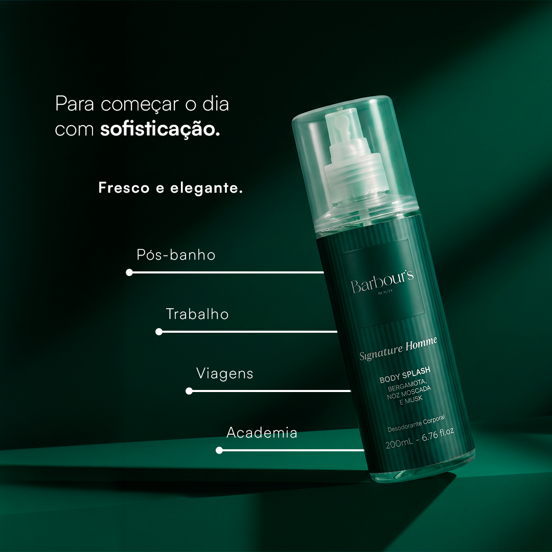 Kit 2 Body Splash Desodorante Colônia 200ml - Signature Homme e Urban Homme