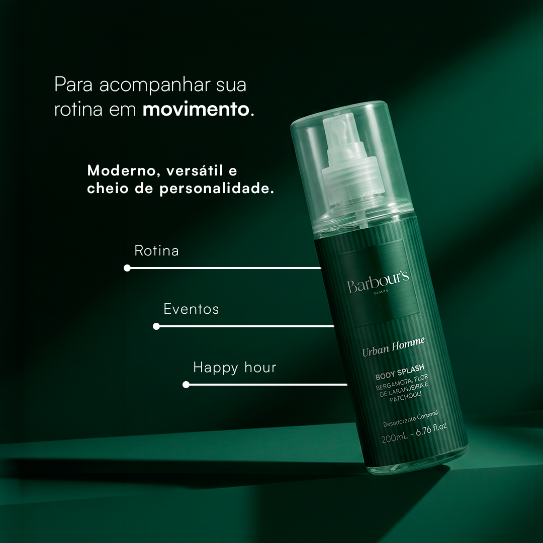Kit 2 Body Splash Desodorante Colônia 200ml - Signature Homme e Urban Homme