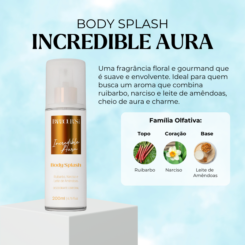 Body Splash Incredible Aura Desodorante Colônia 200ml