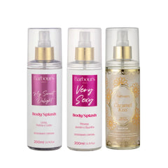 Kit 3 Body Splash Desodorante Colônia 200ml - My Sweet Delight, Very Sexy e Caramel Kiss