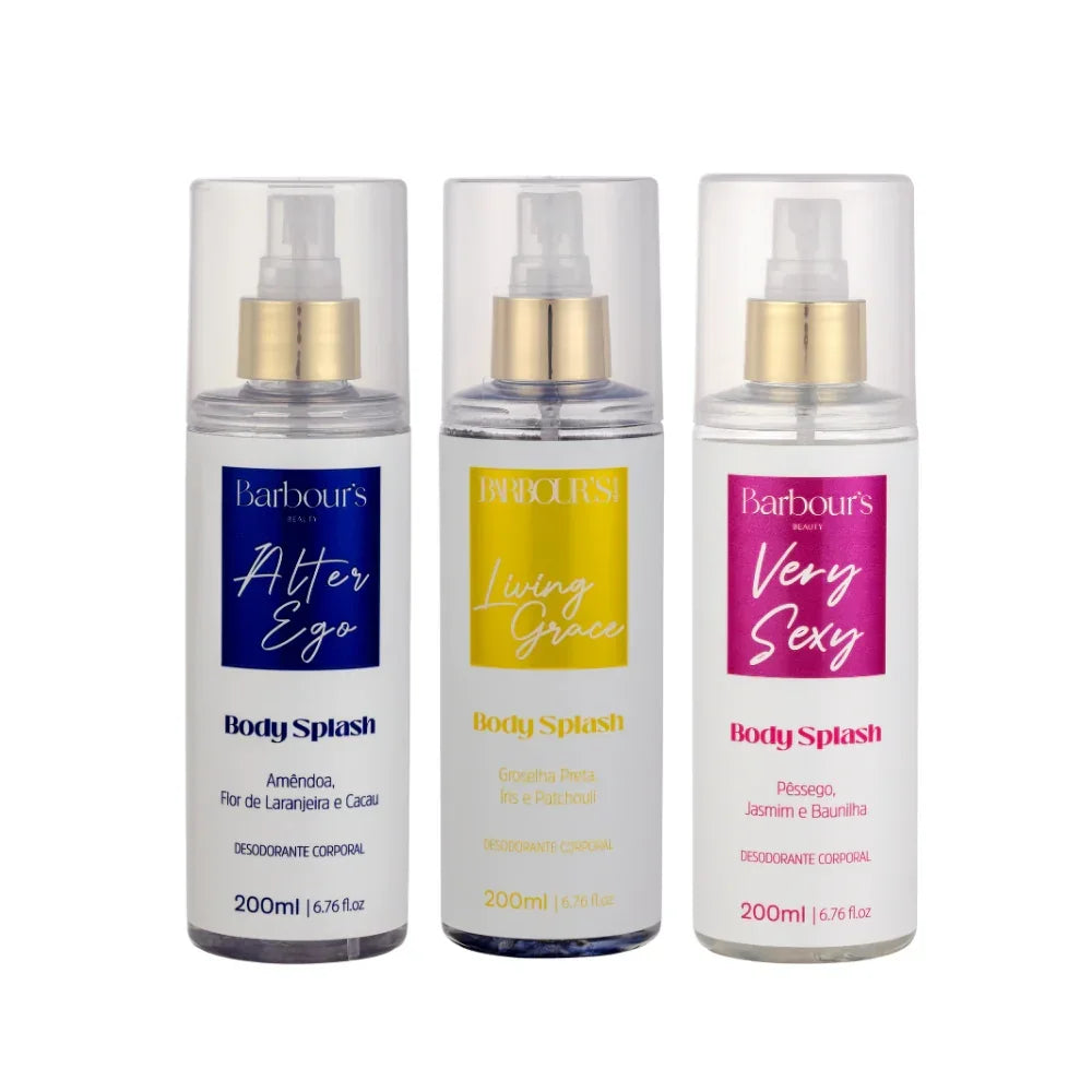 Kit 3 Body Splash Desodorante Colônia 200ml - Very Sexy, Alter Ego e Living Grace