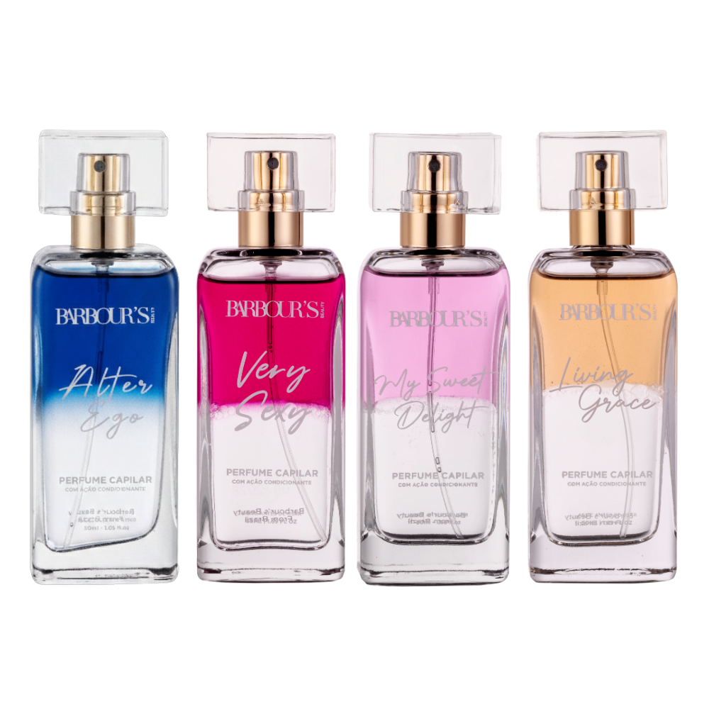 Kit 4 Perfumes de Cabelo – Alter Ego, Very Sexy, Living Grace e My Sweet Delight