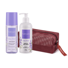 Kit Body Splash + Essential Body Cream Lilac Petal + Necessaire