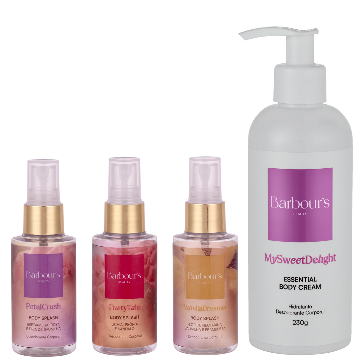 Kit Layering Petal Crush, Vanilla Dreamer e Fruity Tale + Body Cream My Sweet Delight