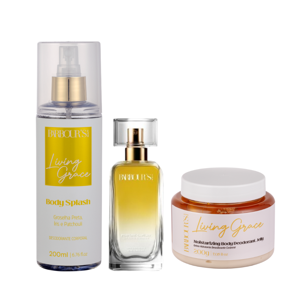 Kit Living Grace - Geleia Hidratante, Body Splash e Perfume de Cabelo