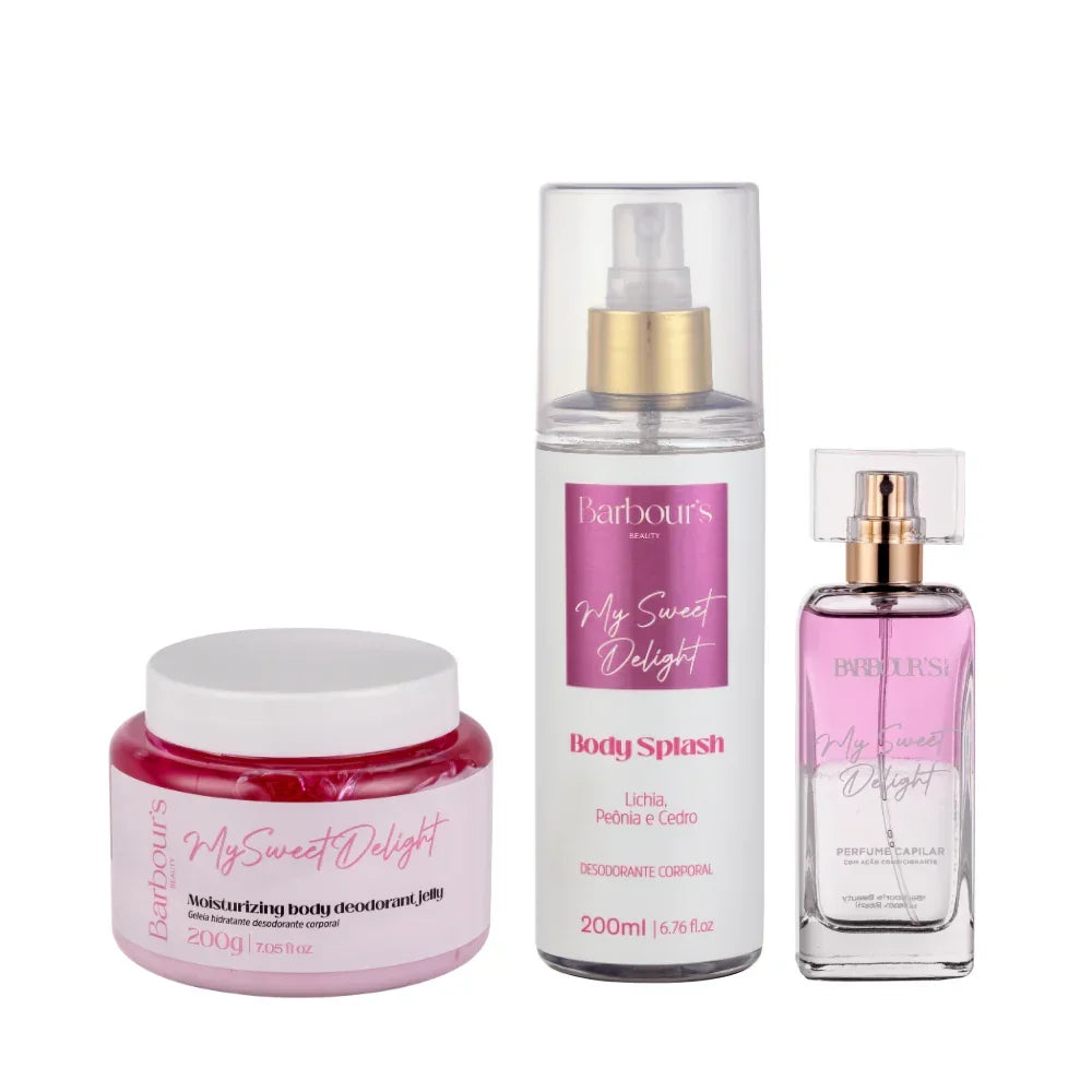 Kit My Sweet Delight - Geleia Hidratante, Body Splash e Perfume de Cabelo
