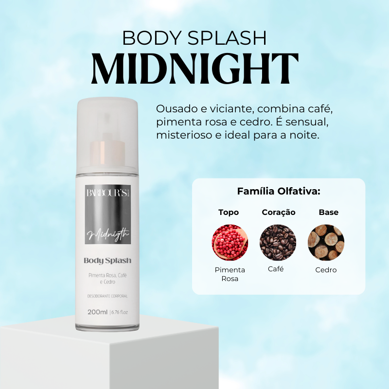Body Splash Midnight Desodorante Colônia 200ml