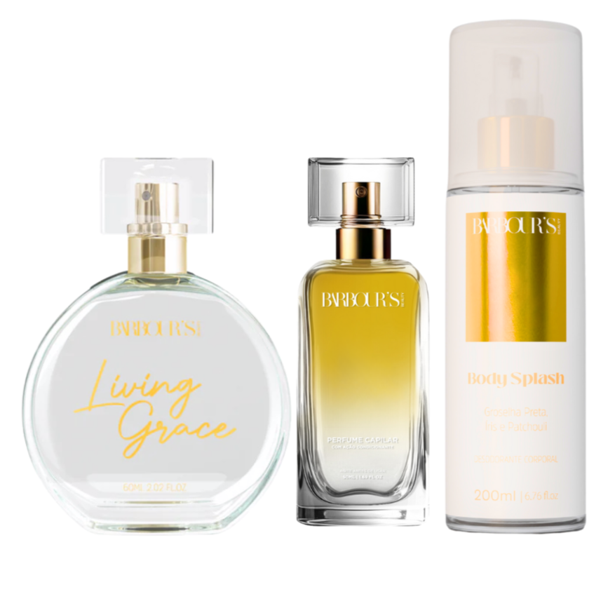 Kit Desodorante Colônia, Body Splash e Perfume Capilar Living Grace
