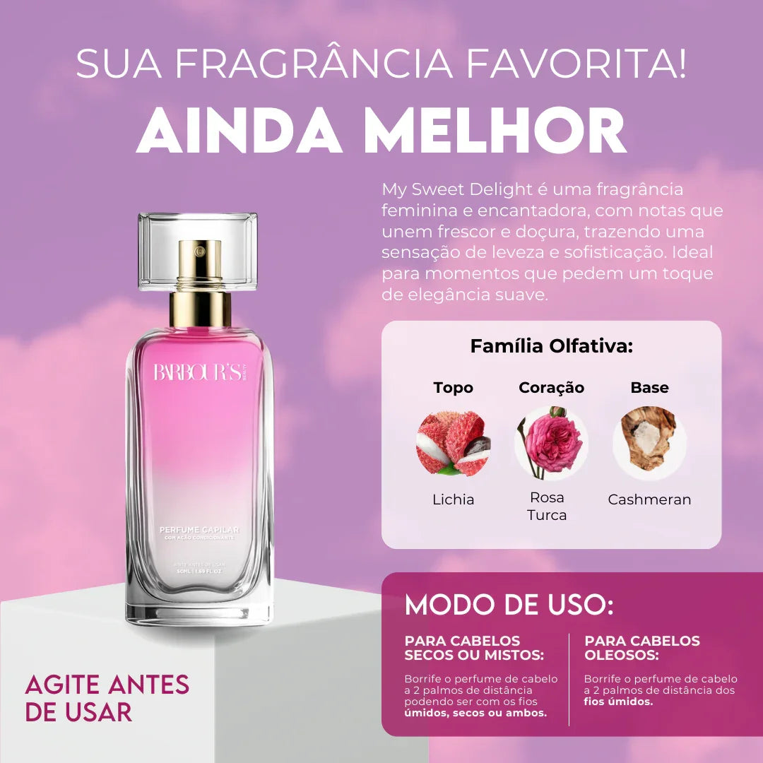 Kit My Sweet Delight – Body Splash, Body Cream, Perfume Capilar e Geleia