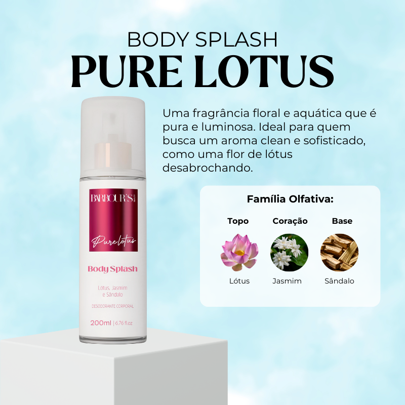 Body Splash Pure Lotus Desodorante Colônia 200ml