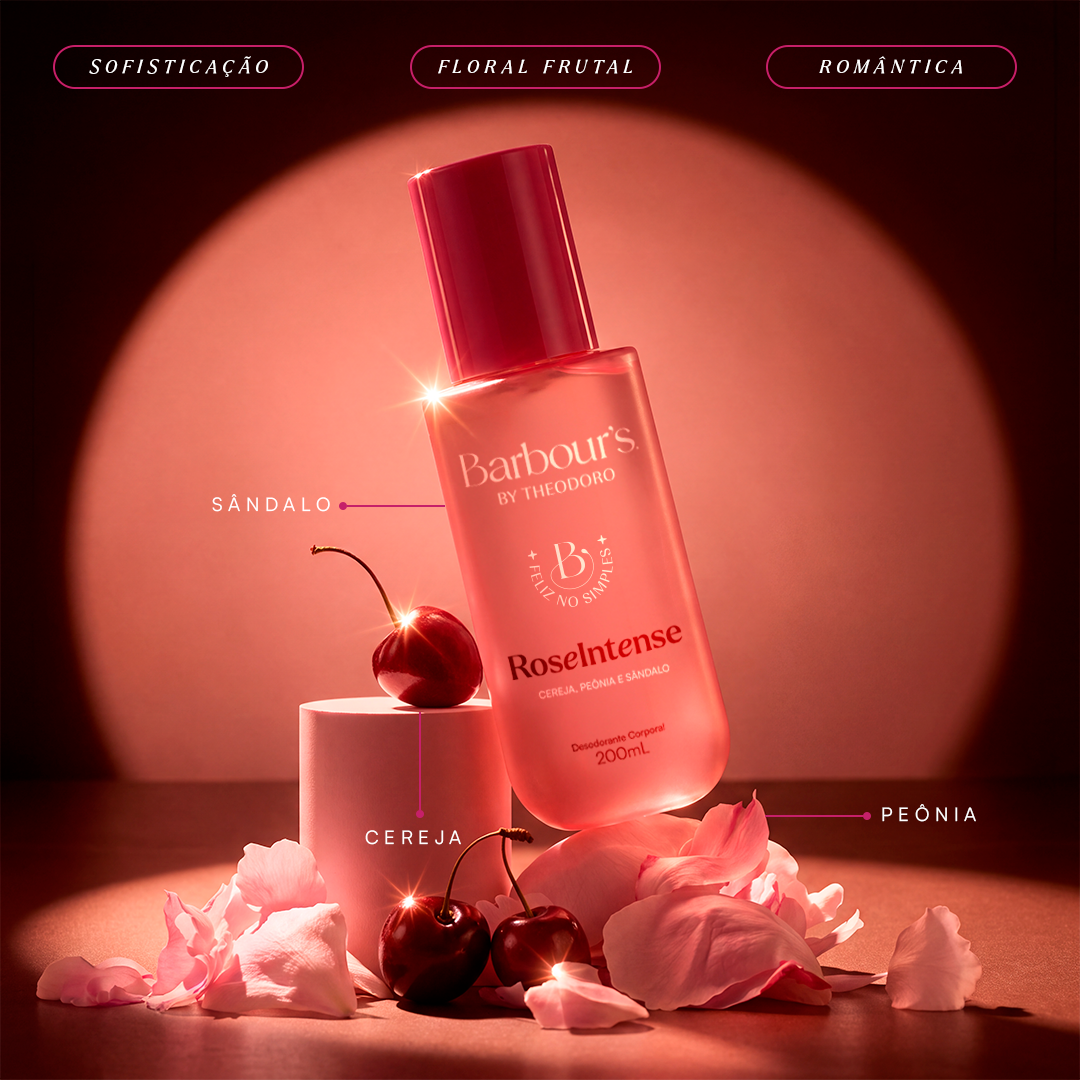 Kit 2 Body Splash Rose Intense e Golden Vanille Feliz no Simples Barbour’s by Theodoro 200ml