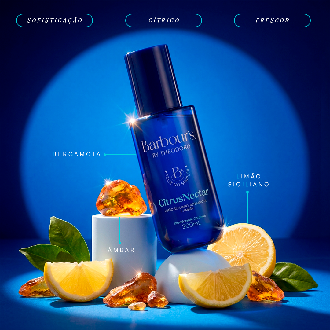 Kit 2 Body Splash Golden Vanille e Citrus Nectar Feliz no Simples Barbour’s by Theodoro 200ml