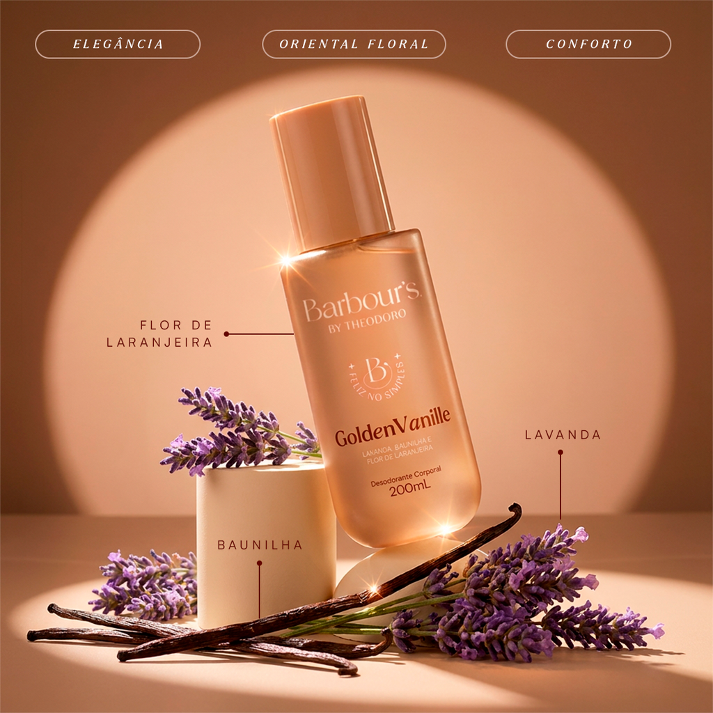 Kit 2 Body Splash Golden Vanille e Citrus Nectar Feliz no Simples Barbour’s by Theodoro 200ml