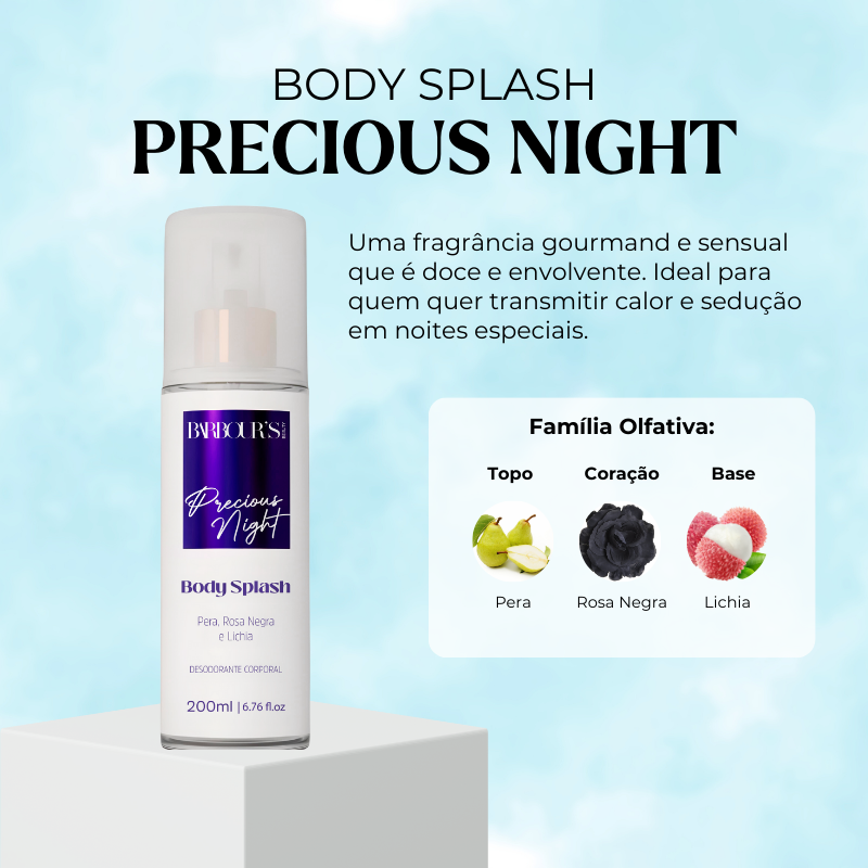 Body Splash Precious Night Desodorante Colônia 200ml