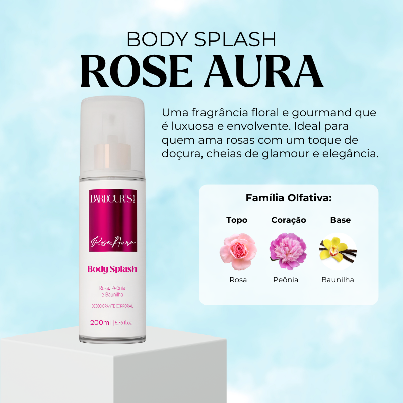 Body Splash Rose Aura Desodorante Colônia 200ml