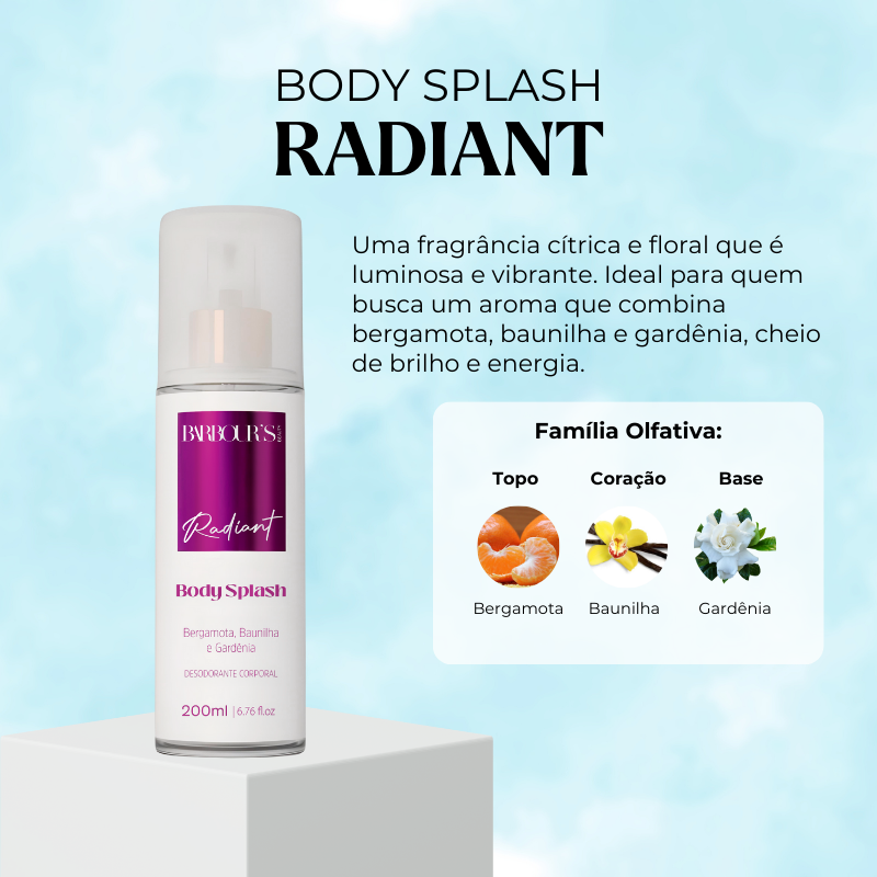Body Splash Radiant Desodorante Colônia 200ml