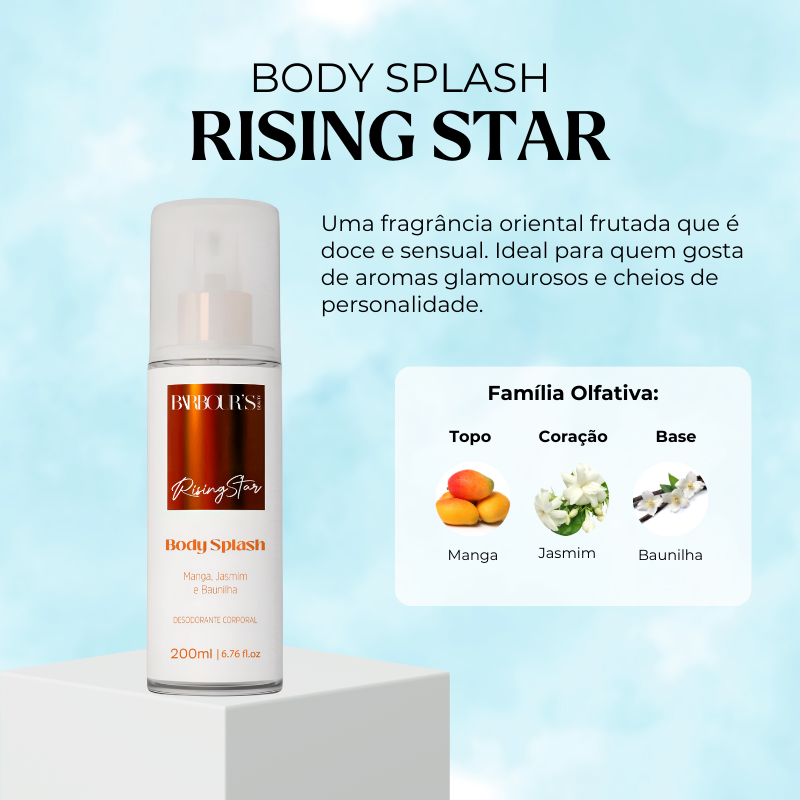 Body Splash Rising Star Desodorante Colônia 200ml
