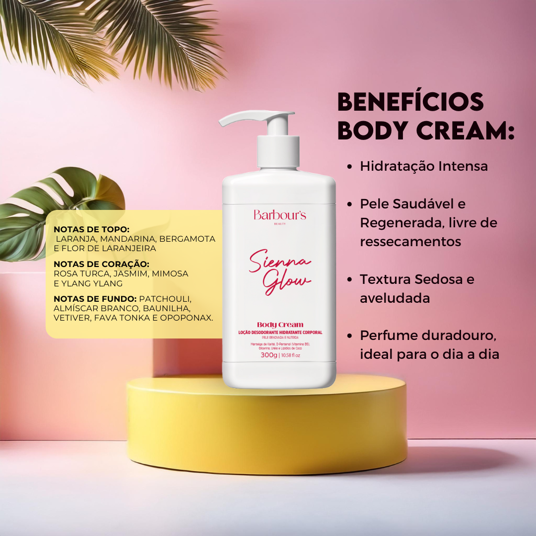 Body Cream Sienna Glow Desodorante Hidratante Corporal 300g