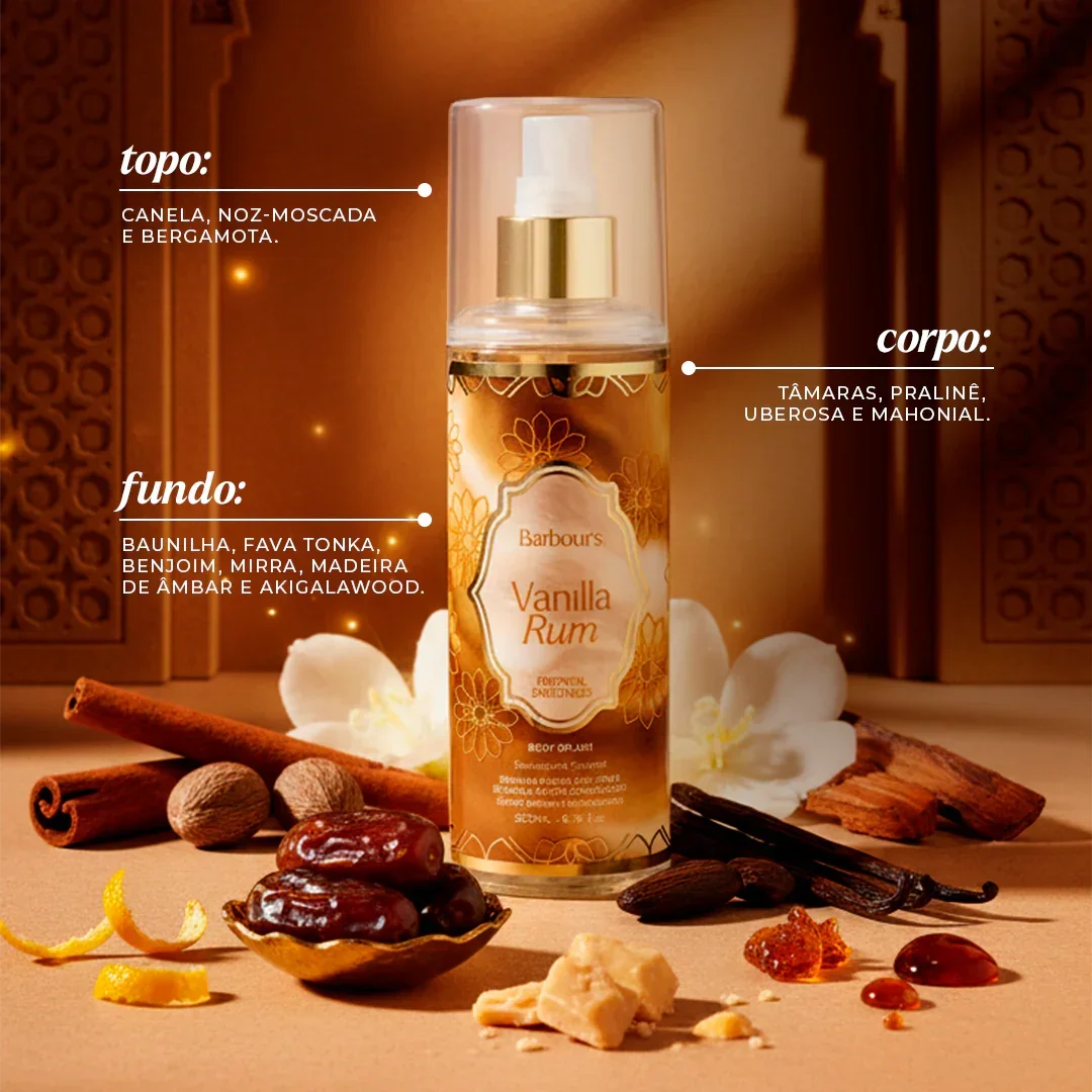 Kit 3 Body Splash Desodorante Colônia 200ml - My Sweet Delight, Good Graces e Vanilla Rum