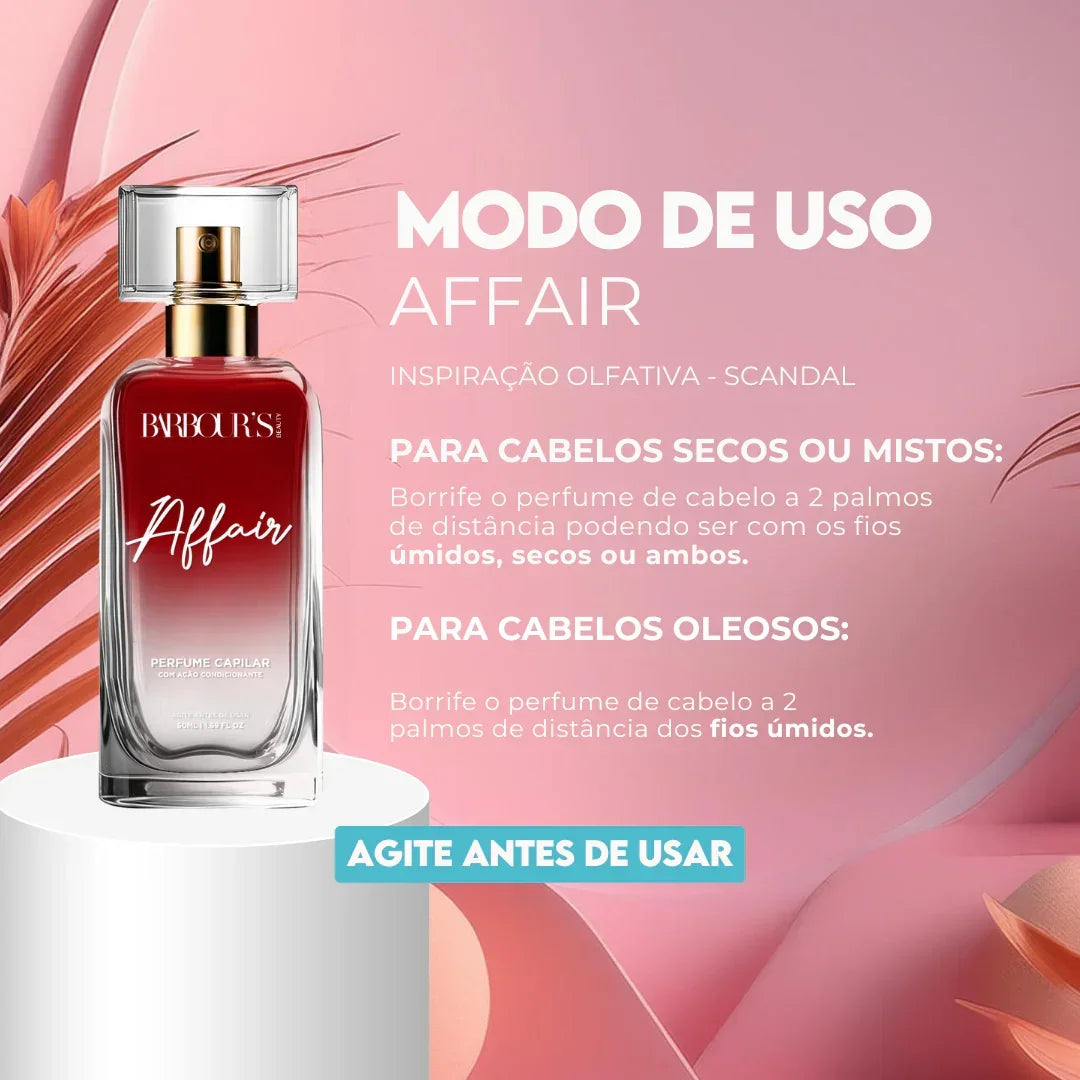 Perfume para cabelo / finalizador termoativo Affair