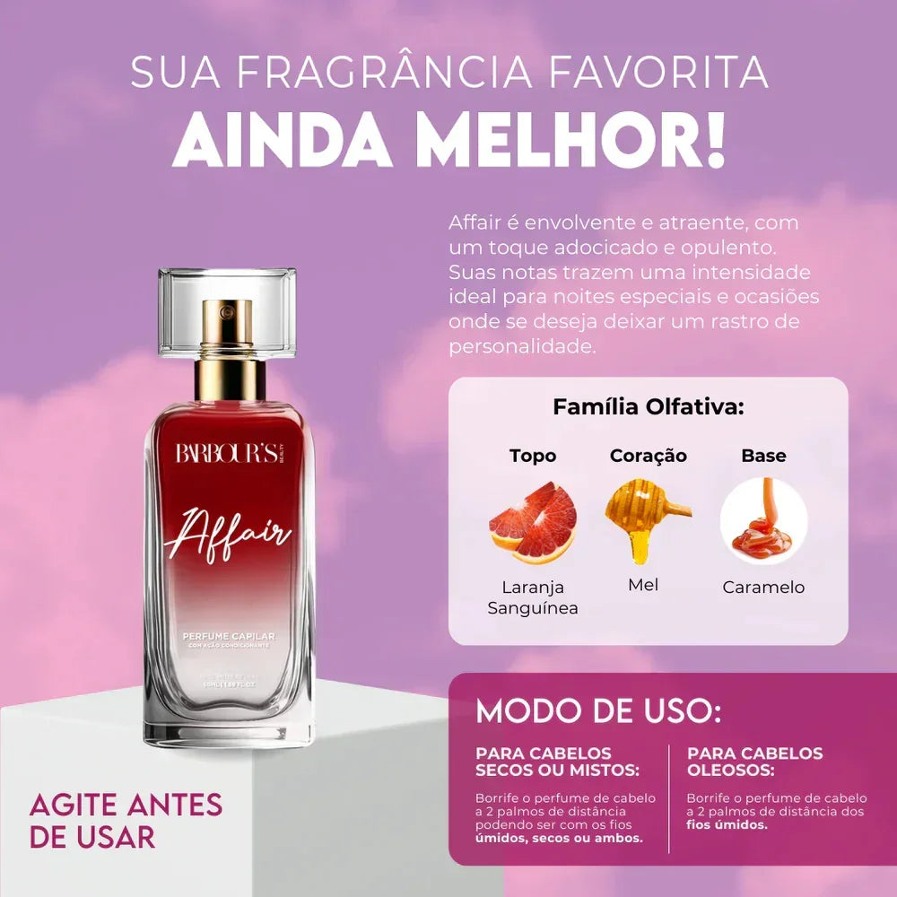 Perfume para cabelo / finalizador termoativo Affair
