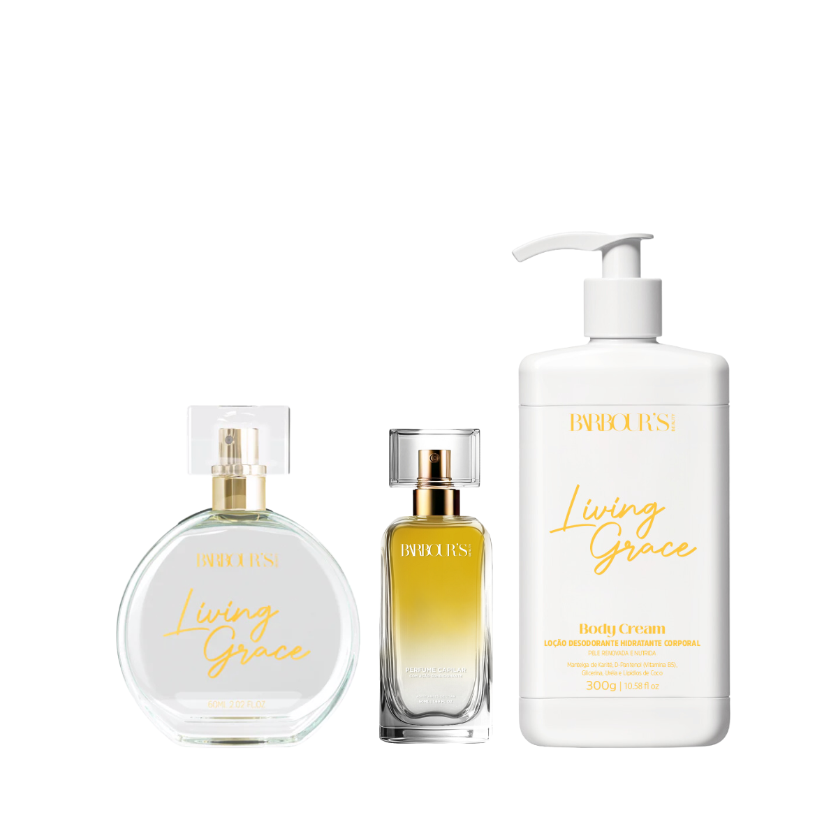 Kit Deo Parfum, Body Cream e Perfume Capilar Living Grace - Image 1