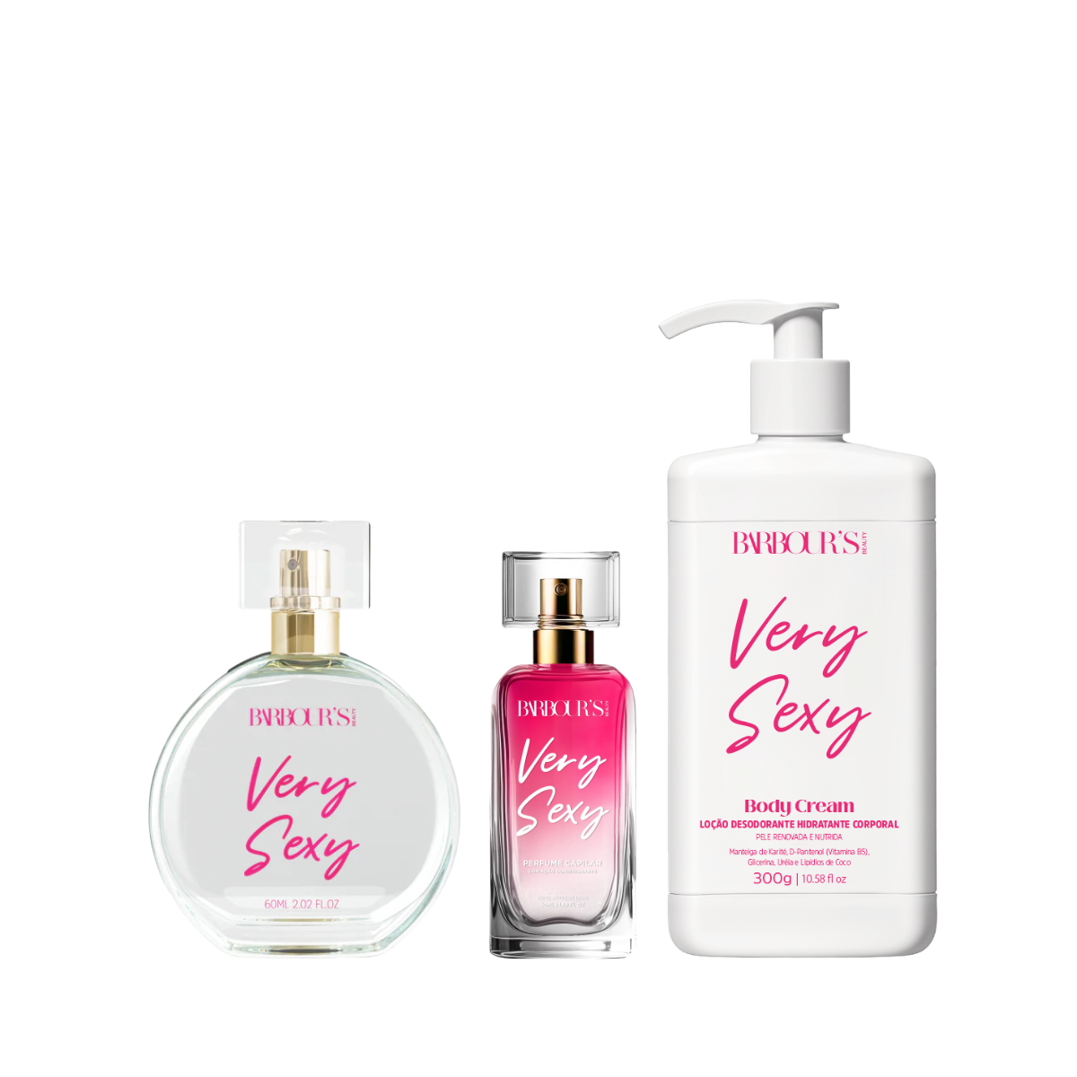 Kit Desodorante Colônia, Body Cream e Perfume Capilar Very Sexy - Image 1