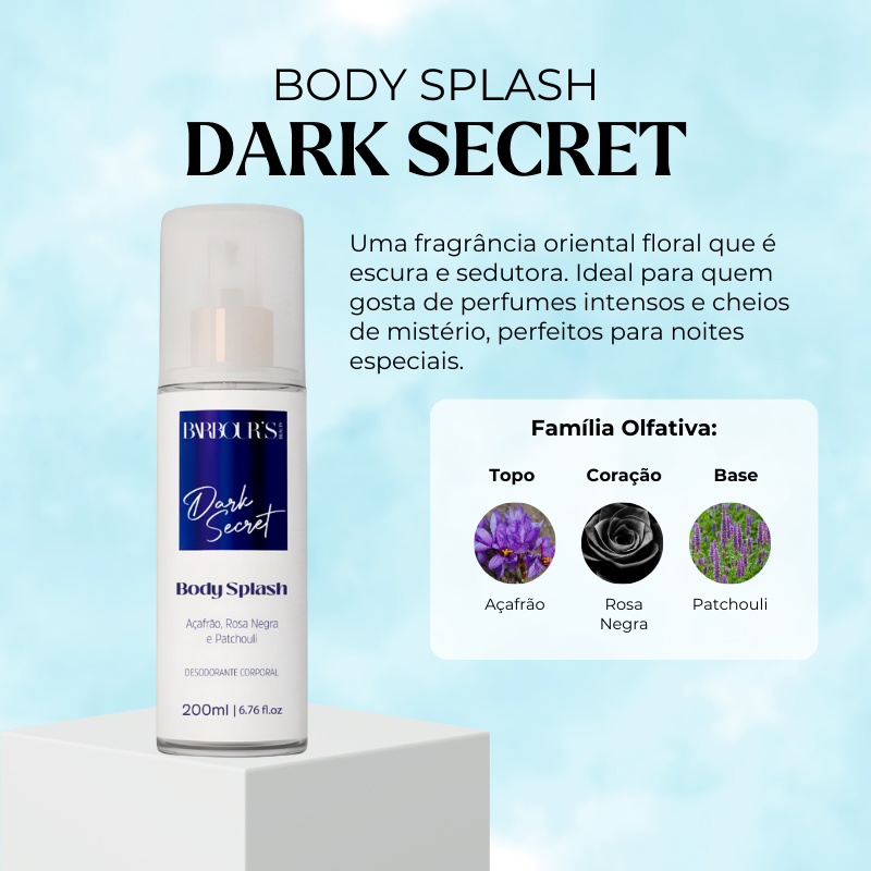 Body Splash Dark Secret Desodorante Colônia 200ml
