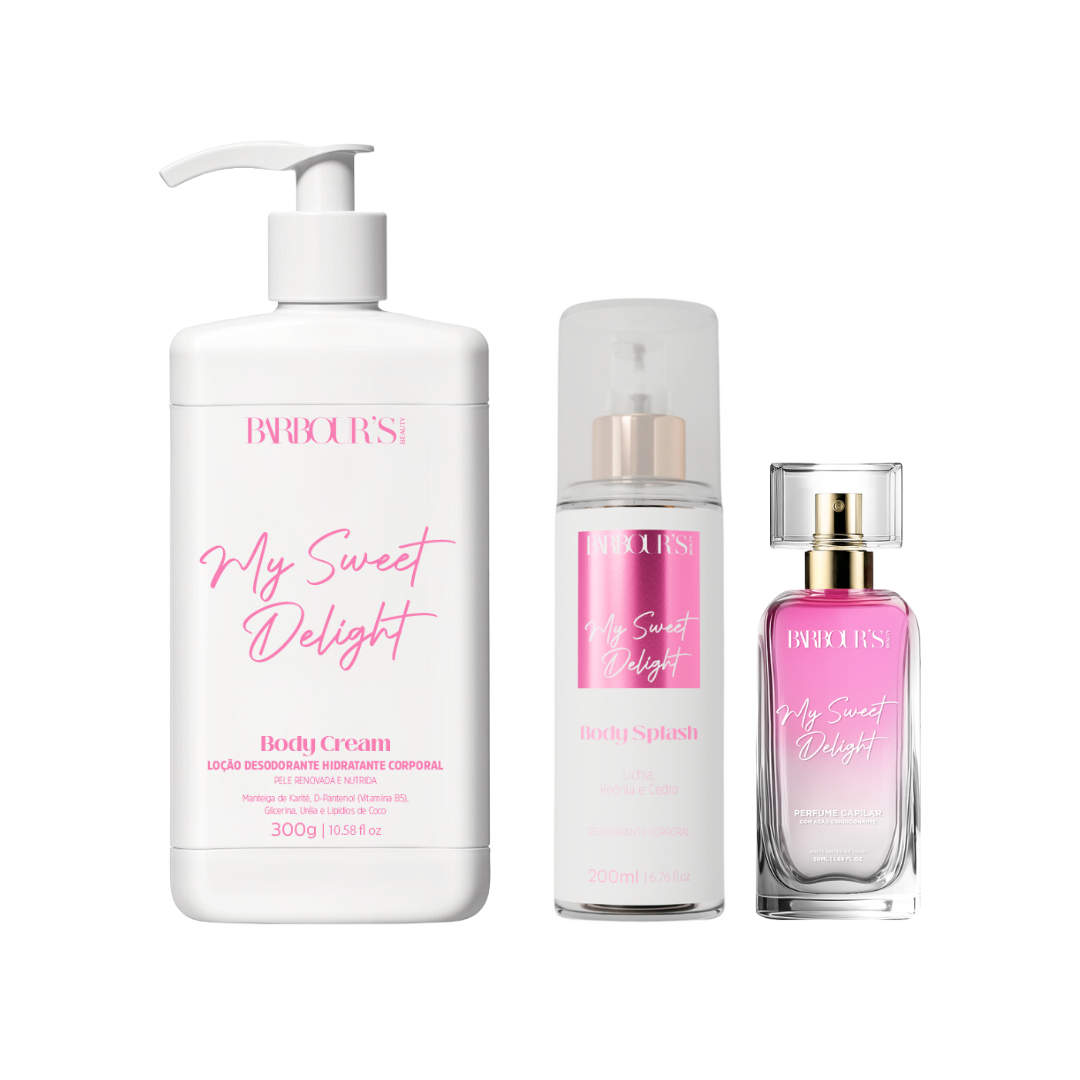 Kit My Sweet Delight - Perfume de Cabelo, Body Splash e Body Cream - Image 1