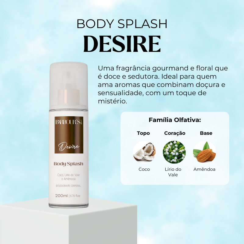 Body Splash Desire Desodorante Colônia 200ml