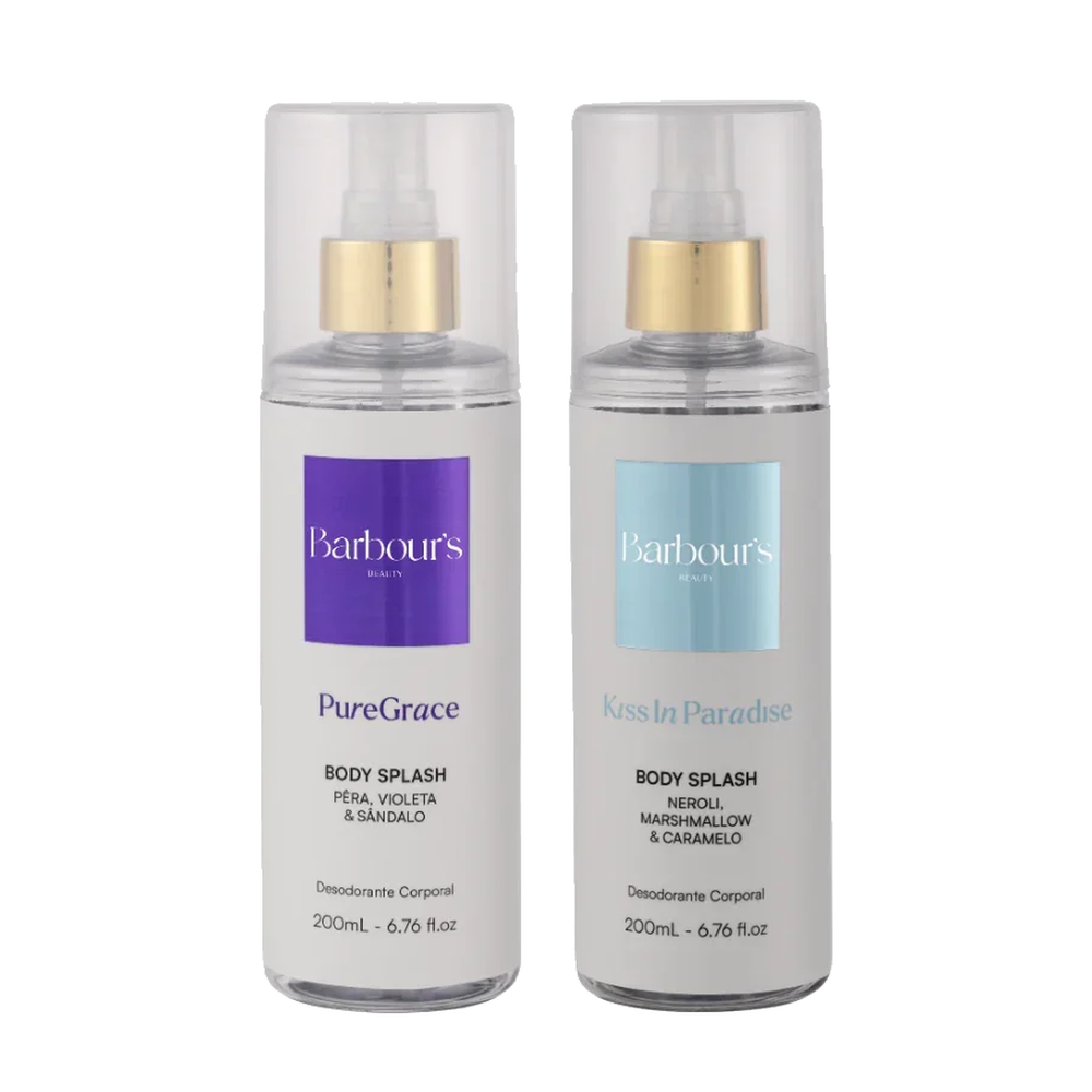 Kit 2 Body Splash Desodorante Colônia 200ml - Pure Grace e Kiss in Paradise